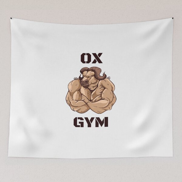 Item preview, Ox gym fitness motif bodybuilding bull designed and sold by Bearded-Viking.