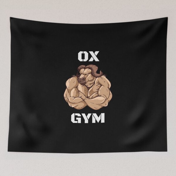 Item preview, Ox gym fitness motif bodybuilding bull designed and sold by Bearded-Viking.