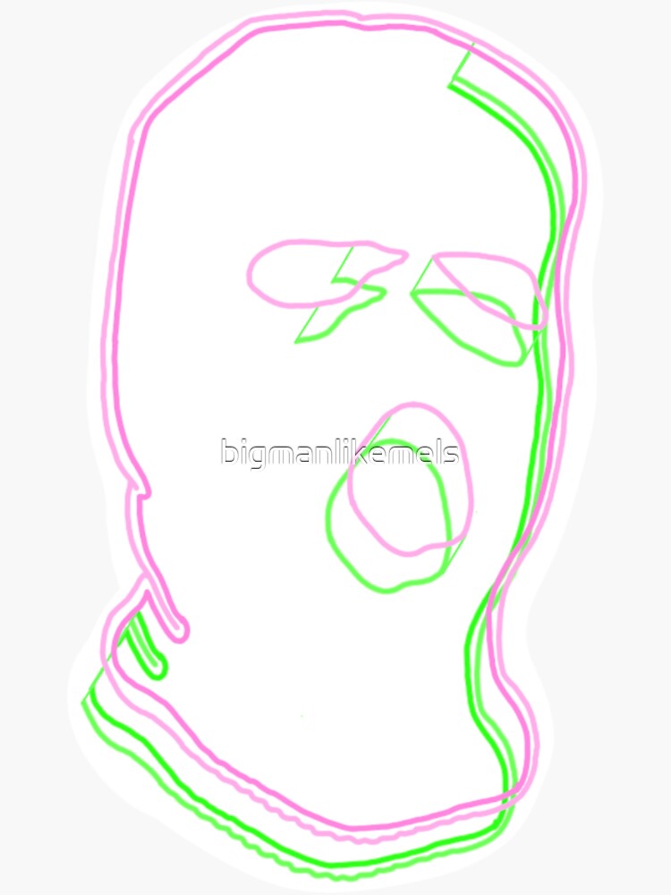 SKI MASK glitch (full background) Sticker for Sale by bigmanlikemels