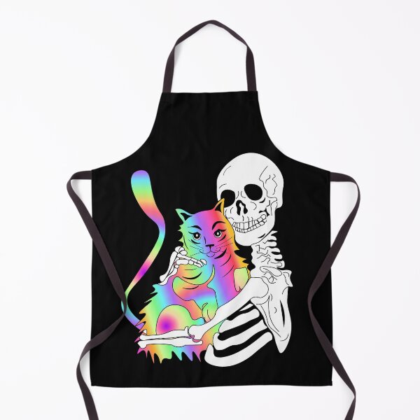Item preview, Skeleton Cat Funny Skeleton Skull Psychedelic Rainbow Cat Music Festival Rave designed and sold by Stephani Analah.