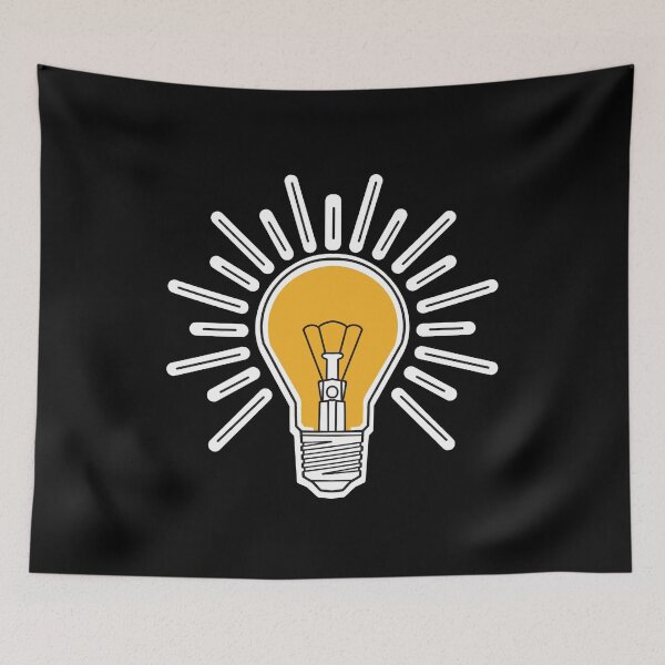 Item preview, yellow lightbulb with rays designed and sold by weilertsen.