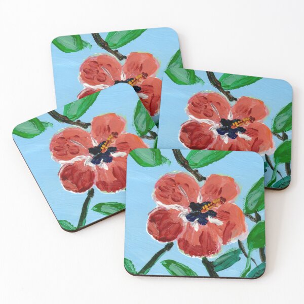 "Flor de Maga" flower Coasters (Set of 4)