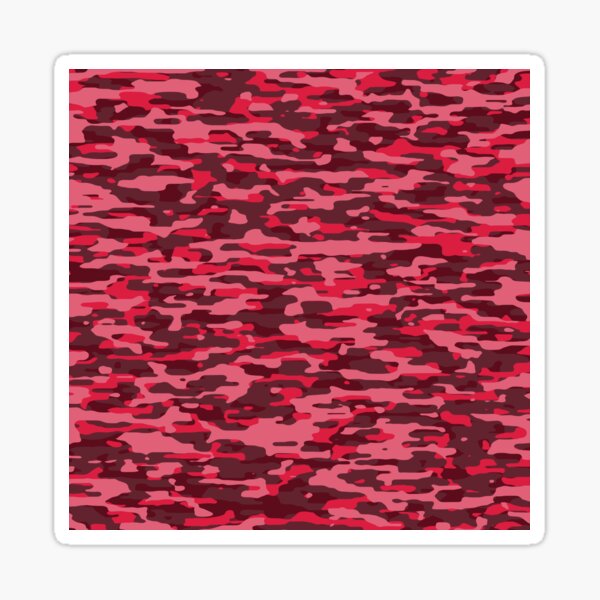 maroon, ruby, rosybrown, rosewood, oldrose military camouflage pattern Sticker
