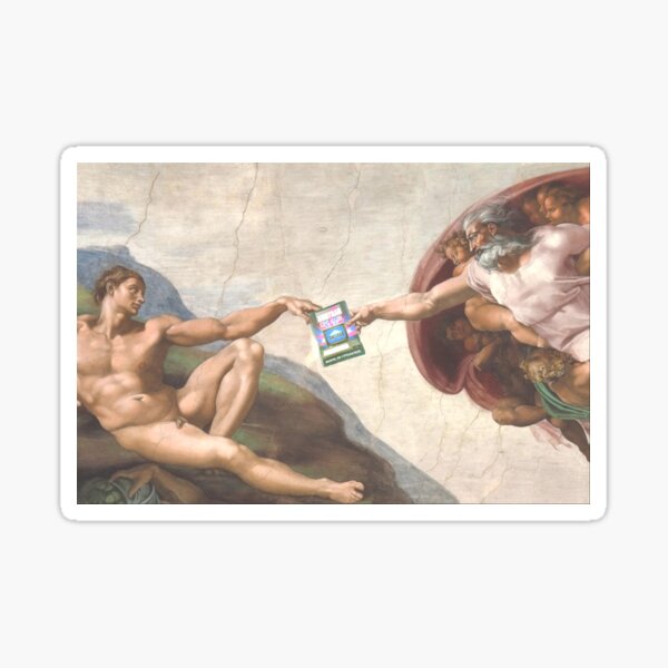 Vista previa del artículo con la obra «La creación de Adán (Miguel Ángel) - inspiración Amstrad», diseñado y vendido por CAUSANOSTAL.