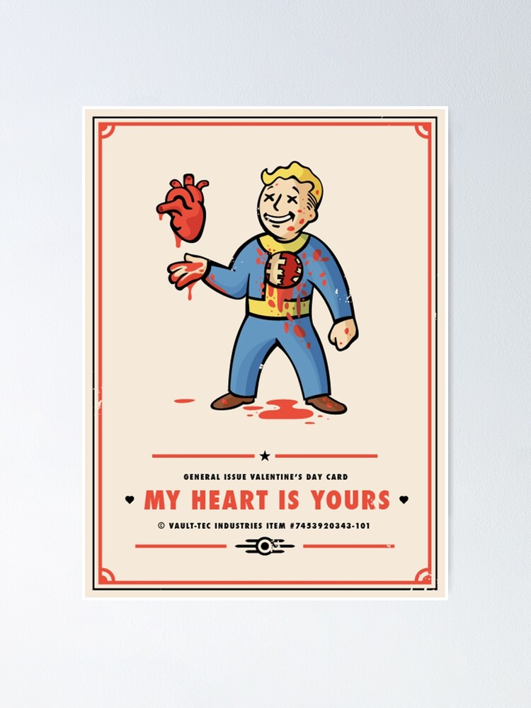 Vault Tec valentine's day card Fallout Poster Poster for Sale by