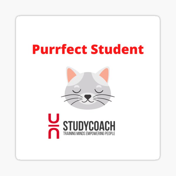 Perfect Student Purring Cat by Study Coach Sticker
