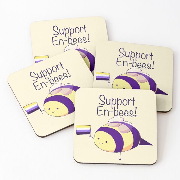 Item preview, "Support En-bees!" Nonbinary Pride  designed and sold by ForTheFrogWar.