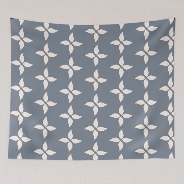 Item preview,  Cottagecore Blue Grey and White Abstract Flower designed and sold by SeaverN.