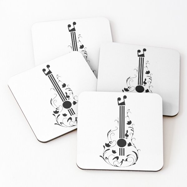 Item preview, Guitar In Unique Elegant Black Design designed and sold by Opal Print.
