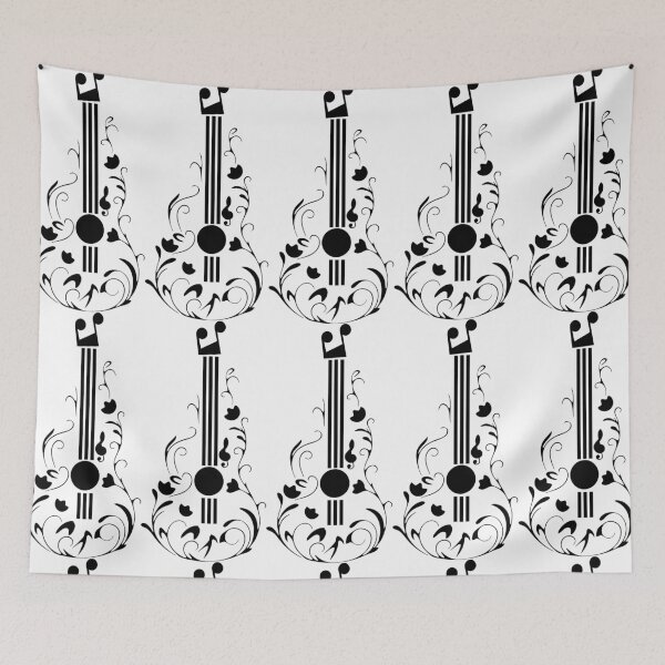 Item preview, Guitar In Unique Elegant Black Design designed and sold by Opal Print.