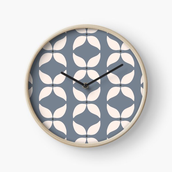 Cottagecore Blue Grey Flower Clock