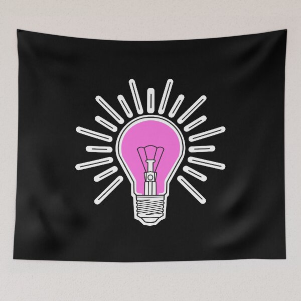 Item preview, pink lightbulb with rays designed and sold by weilertsen.