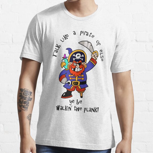 Cartoon Pirate with Peg Leg & Parrot Essential T-Shirt for Sale by  Gravityx9