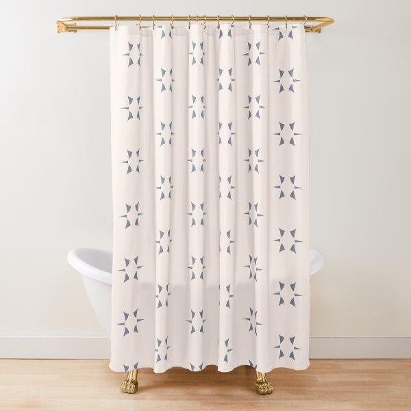 Cottagecore Neutral Grey Star Shower Curtain