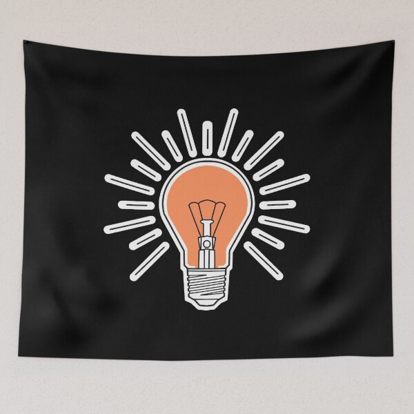 Item preview, orange lightbulb with rays designed and sold by weilertsen.