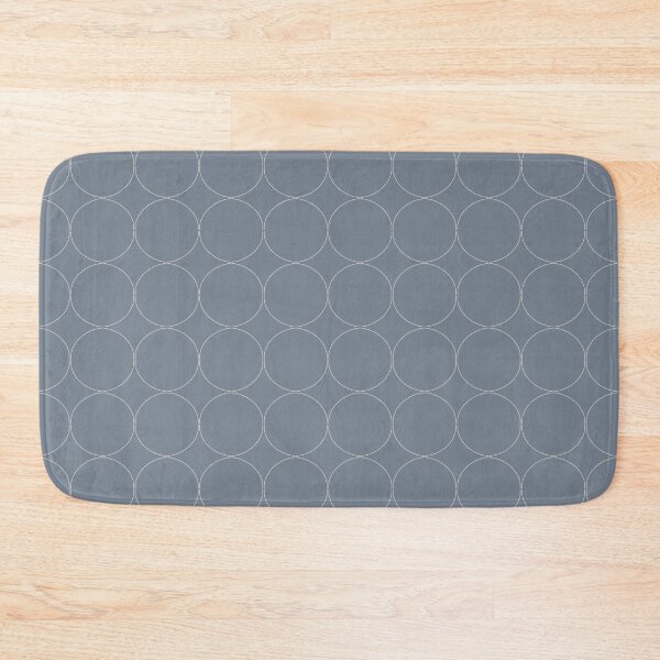 Cottagecore Blue and White Circle Bath Mat