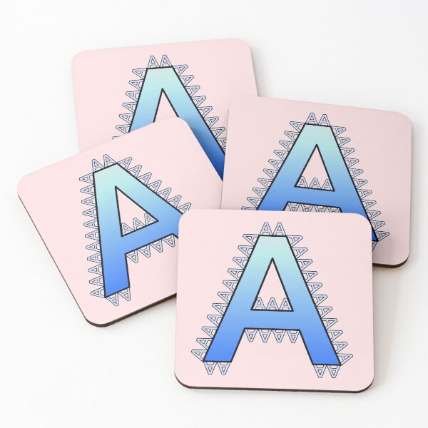 Item preview, Letter A (blue) Lined with Little Letters designed and sold by artfulnotebook.