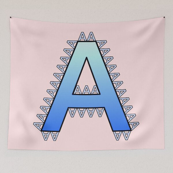 Item preview, Letter A (blue) Lined with Little Letters designed and sold by artfulnotebook.
