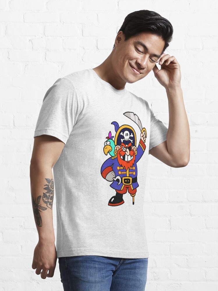 Cartoon Pirate with Peg Leg & Parrot Essential T-Shirt for Sale by  Gravityx9