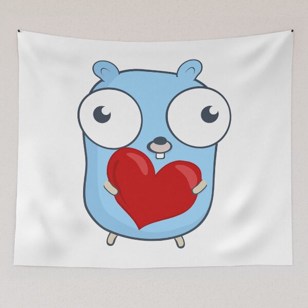 Item preview, The Golang Mascot: Heart Hug designed and sold by hellkni9ht.