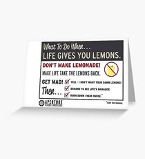 Lemons, portal 2 Greeting Card