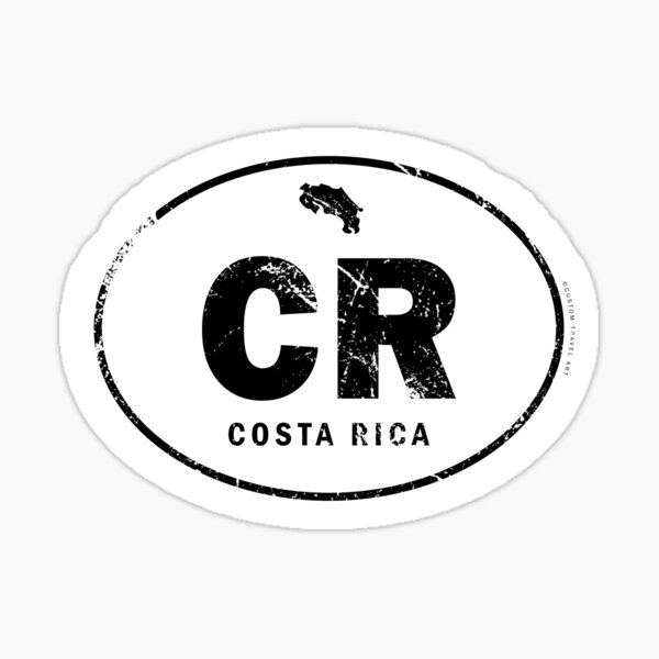 "Distressed Costa Rica Country Code" Sticker for Sale by