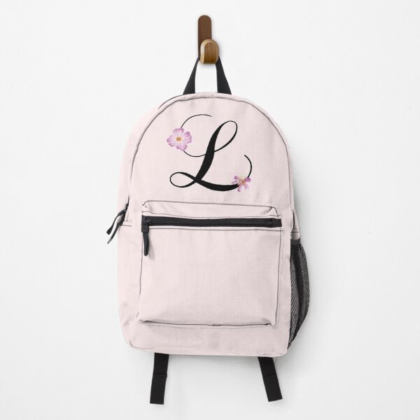 Item preview, Monogram L with Pink Flowers designed and sold by stickersworld31.
