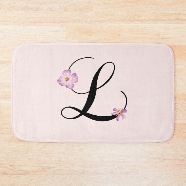 Item preview, Monogram L with Pink Flowers designed and sold by stickersworld31.