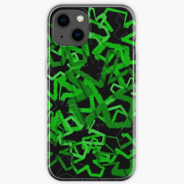 Funky Green Graffiti Flowers iPhone Soft Case