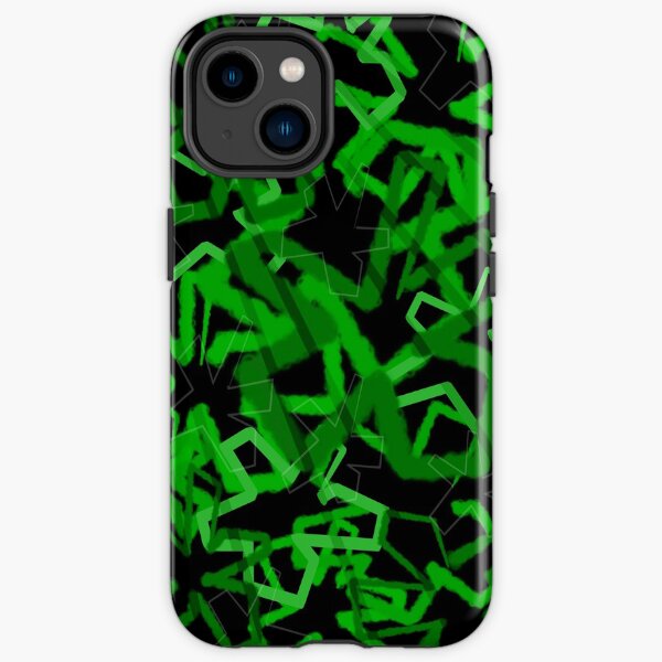 Funky Green Graffiti Flowers iPhone Tough Case