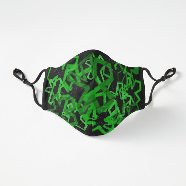 Funky Green Graffiti Flowers Fitted 3-Layer