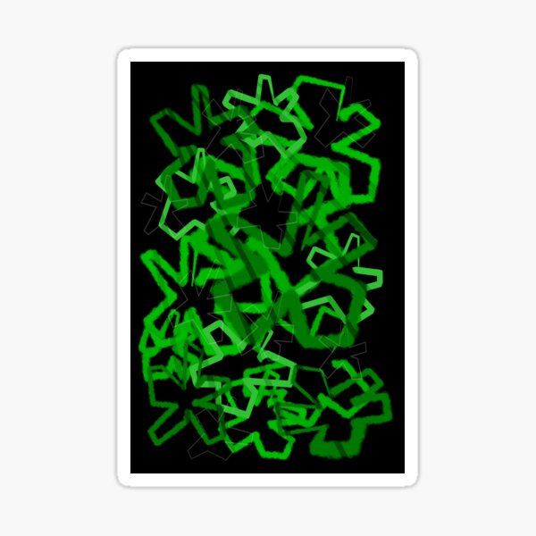 Funky Green Graffiti Flowers Sticker