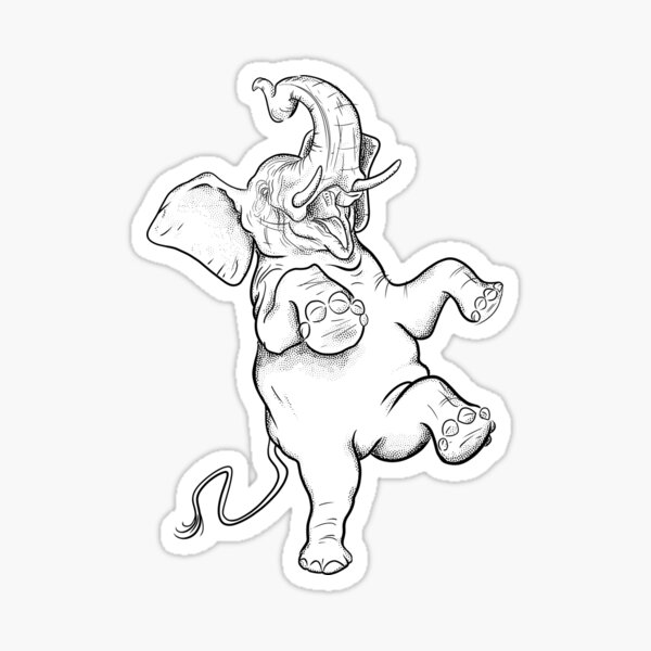 Happy Dancing Elephant Joy Sticker