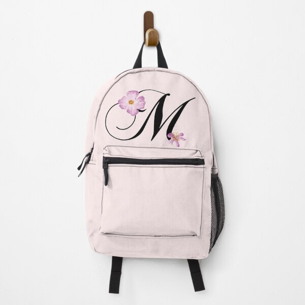 Item preview, Shop Letter M | Monogram M with Pink Flowers designed and sold by stickersworld31.