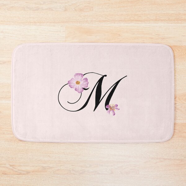 Item preview, Shop Letter M | Monogram M with Pink Flowers designed and sold by stickersworld31.