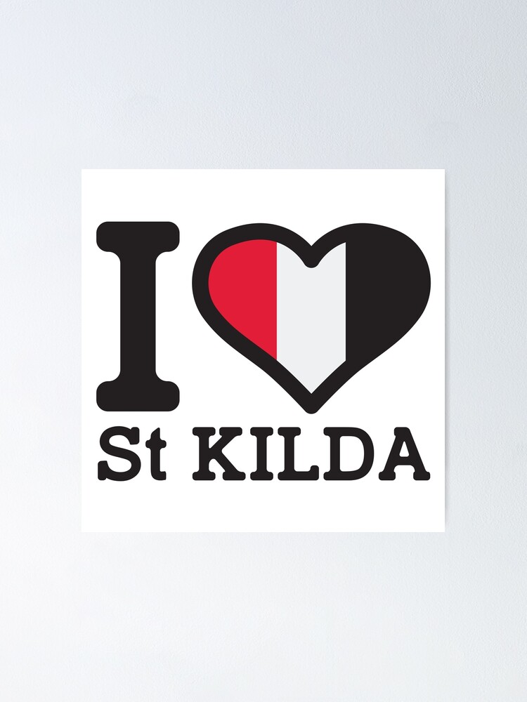 “I love St Kilda” AFL & AFLW Inspired Apparels, Merchandise, T Shirts,  Leggings, Skirt, Mask, Apron, Eco Bag | Poster