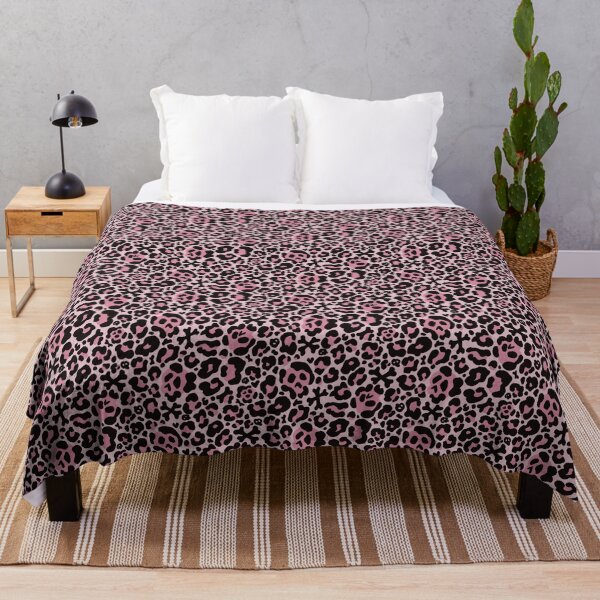 Skull Leopard Print - Pink Throw Blanket