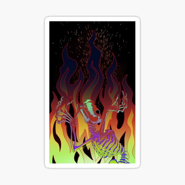 Burning Skeleton Sticker