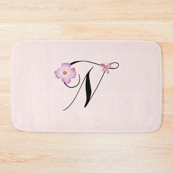 Item preview, Monogram N with Pink Flowers designed and sold by stickersworld31.