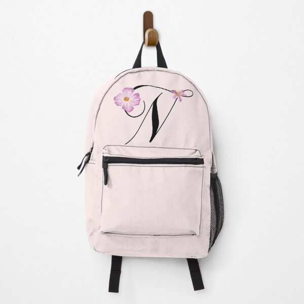 Item preview, Monogram N with Pink Flowers designed and sold by stickersworld31.
