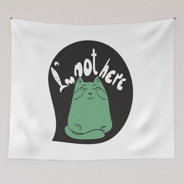 Item preview, Silly green cat hiding designed and sold by Stehler.