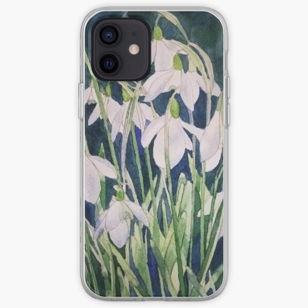Snowdrops watercolour painting iPhone Soft Case