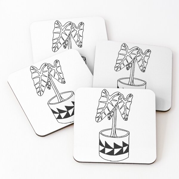 Item preview, Black and white potted alocasia houseplant designed and sold by PlantEngineer.