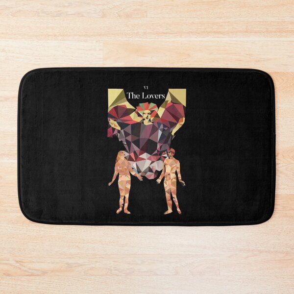 Item preview, The Lovers Tarot Low Poly Vector Art, White Text version designed and sold by felinedreams.