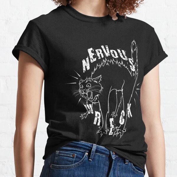 Nervous Cat - white Classic T-Shirt