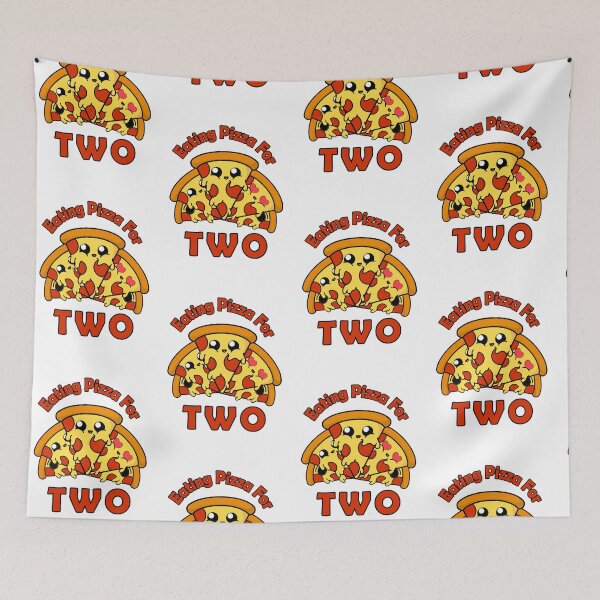 Item preview, Eating Pizza for Two || Cute Cartoon Pizza designed and sold by cookingwithten.