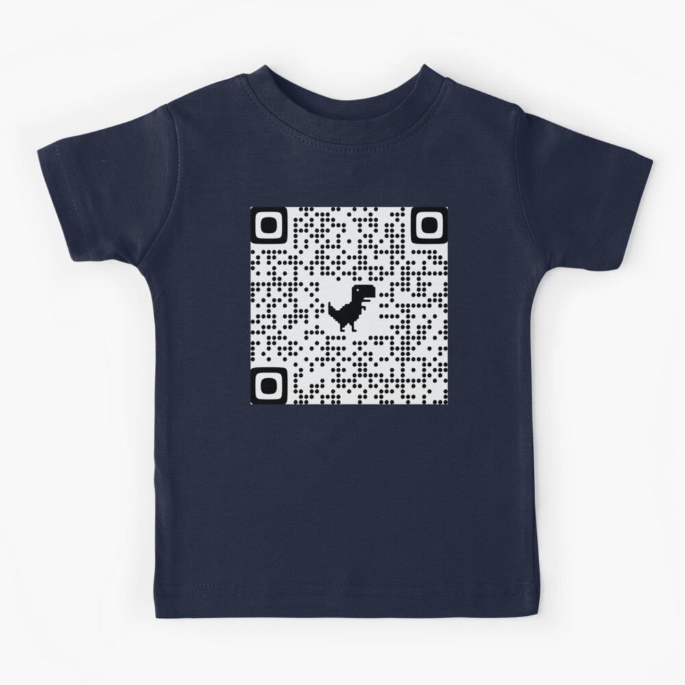 Rick Roll QR Code - Cute Chrome Dinosaur Version | Photographic Print