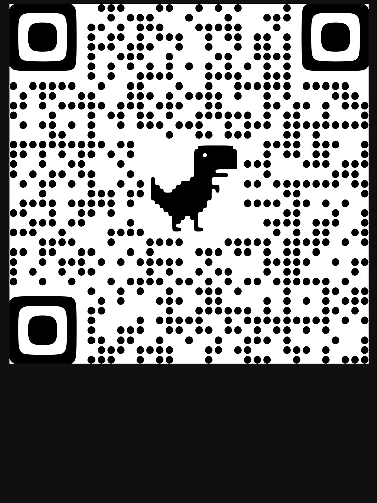 Rick Roll QR Code - Cute Chrome Dinosaur Version | Photographic Print