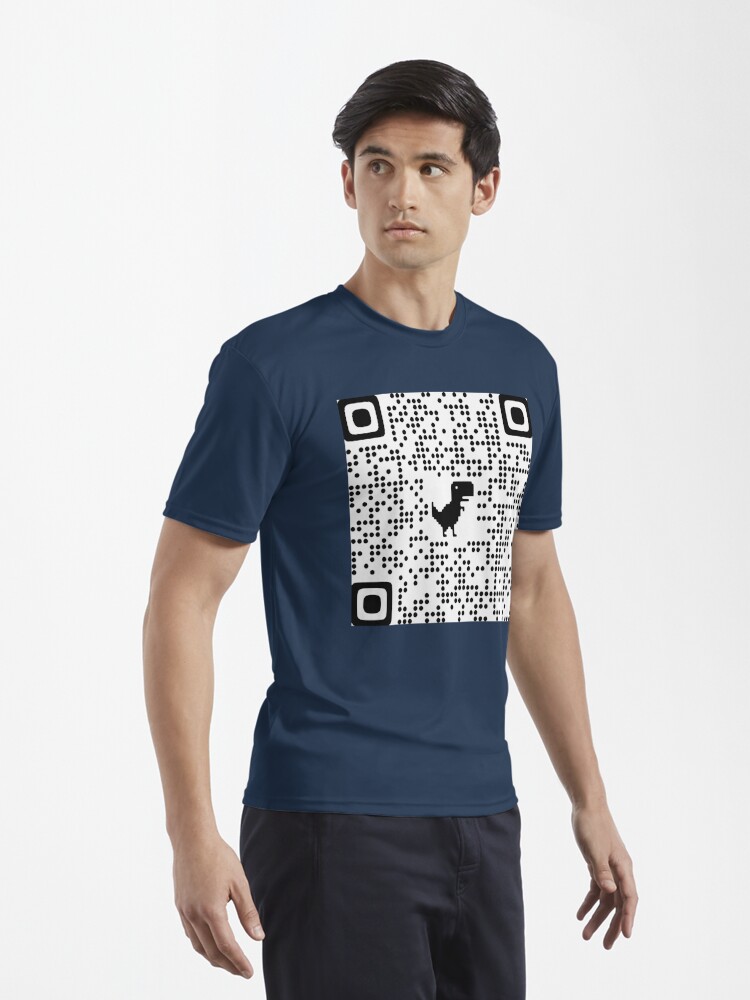 Rick Roll QR Code - Cute Chrome Dinosaur Version | Photographic Print