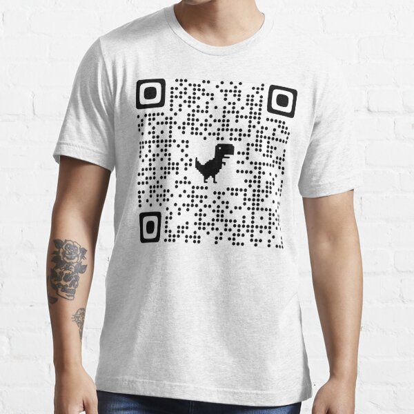 Rick Roll QR Code - Cute Chrome Dinosaur Version | Photographic Print